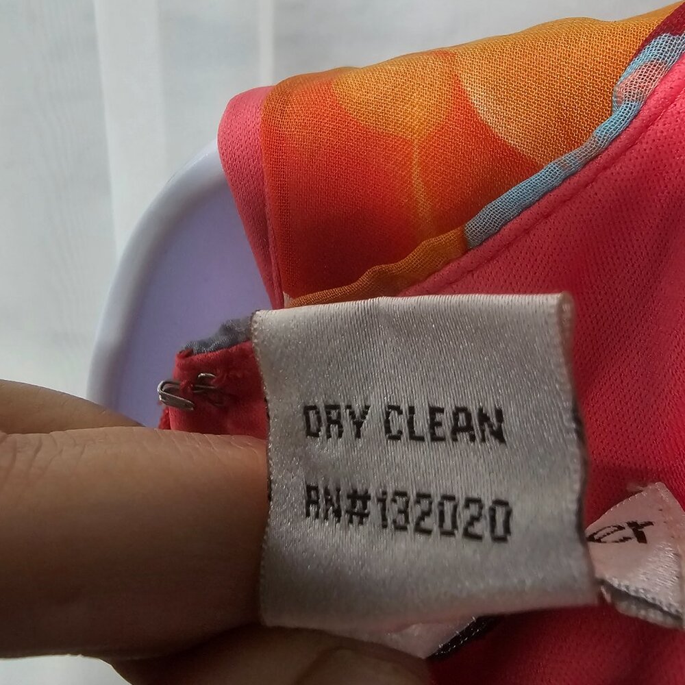 Andre Oliver Dress Coquette Sleeveless Pink Orange Retro 4 - Picture 12 of 13